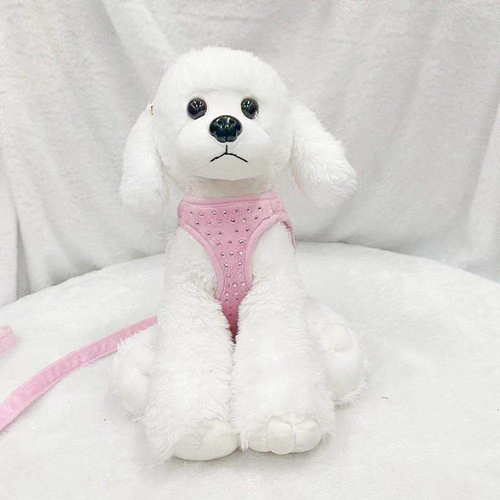 Rhinestone Pet Harness Vest – Adjustable Chest Rope for Cats & Dogs