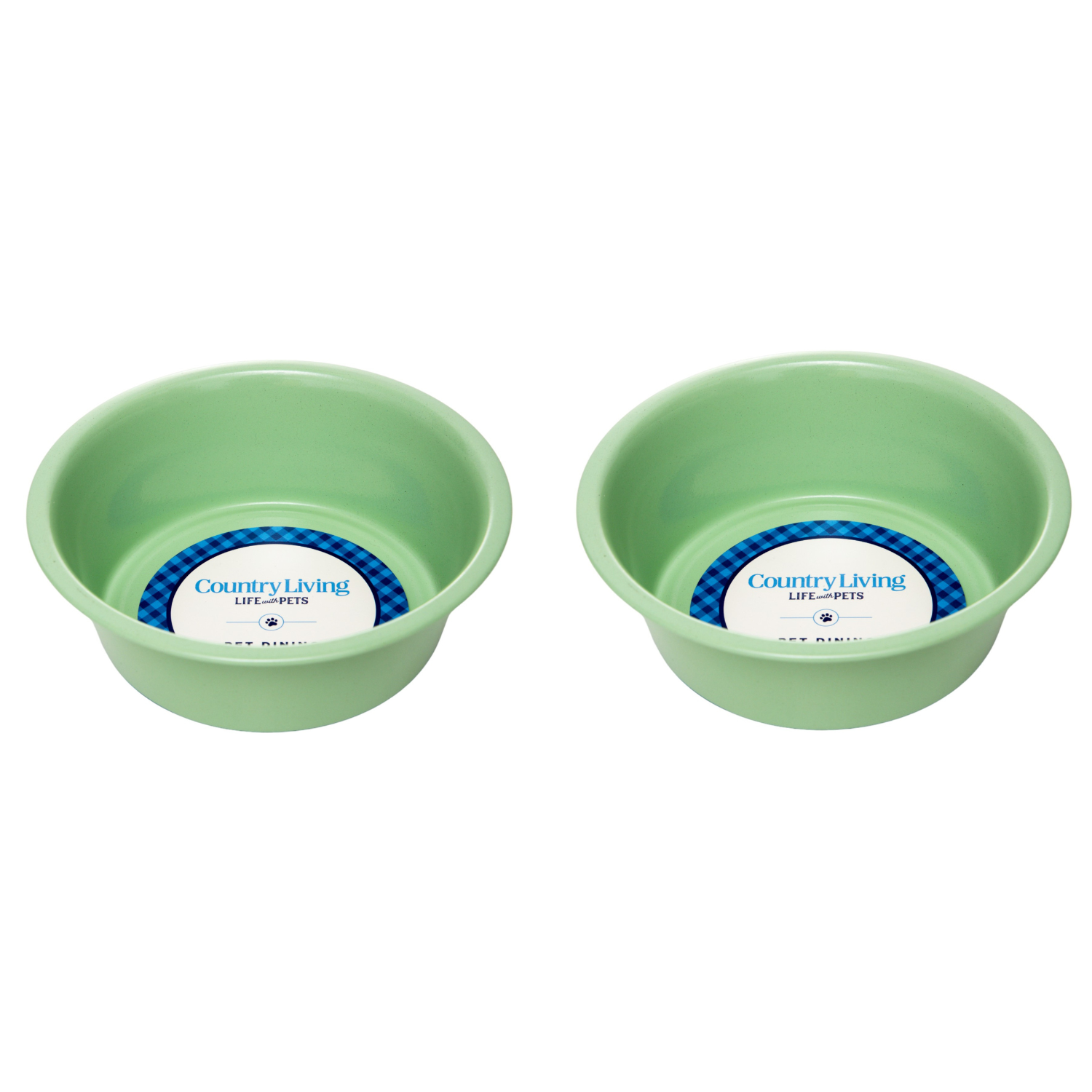 Country Living Set of 2 Heavy Stainless Steel Dog Bowls
