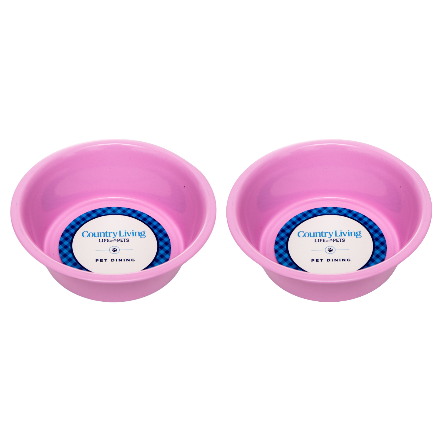 Country Living Set of 2 Heavy Stainless Steel Dog Bowls