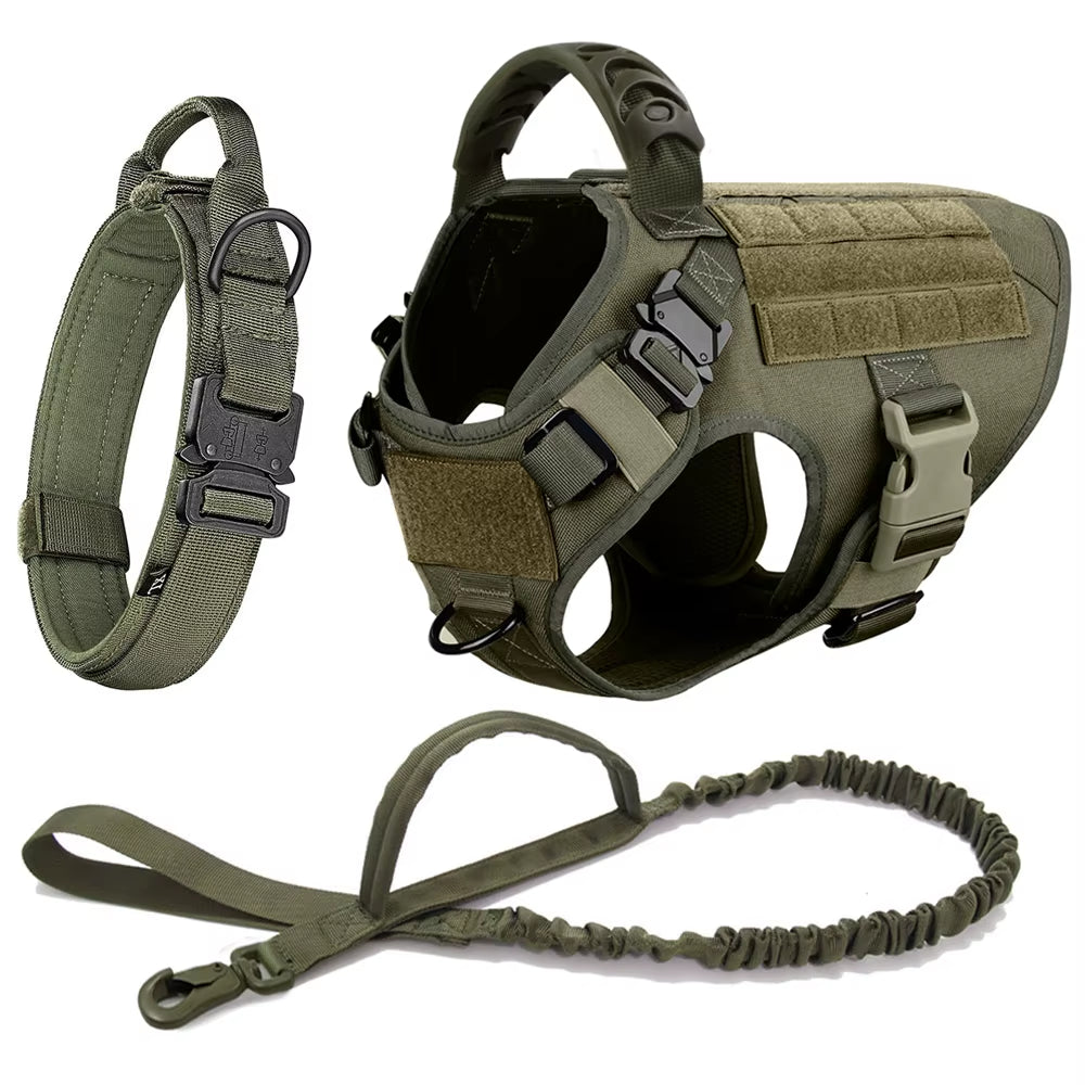 Large Dog Harness & Leash Set – Training Vest for German Shepherd & Malinois