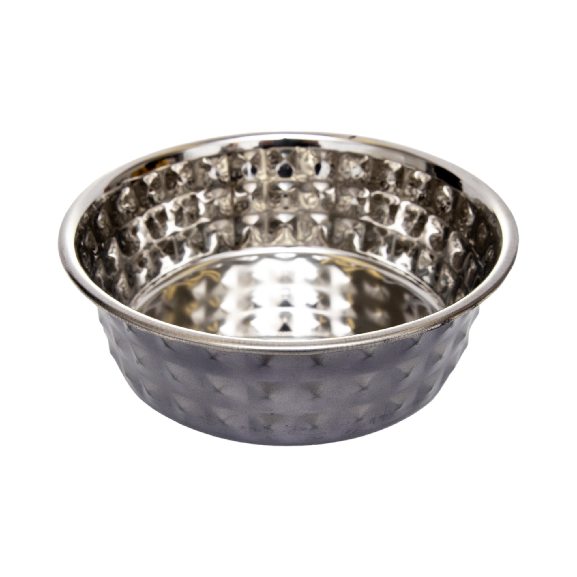 Country Living Set of 2 Hammered Stainless Steel Dog Bowls