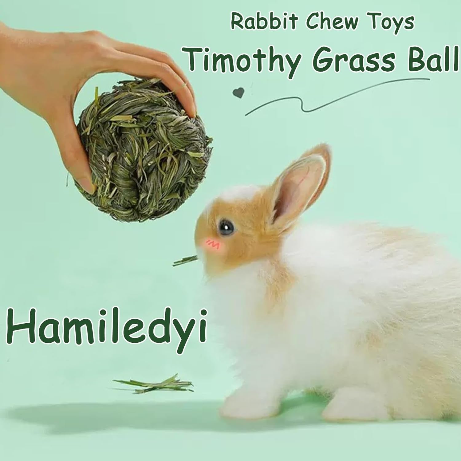 Get Your Furry Friends Hopping with Our Timothy Grass Chew Ball – Perfect Playtime for Bunnies, Hamsters, and Guinea Pigs! 🐰🐹🥳