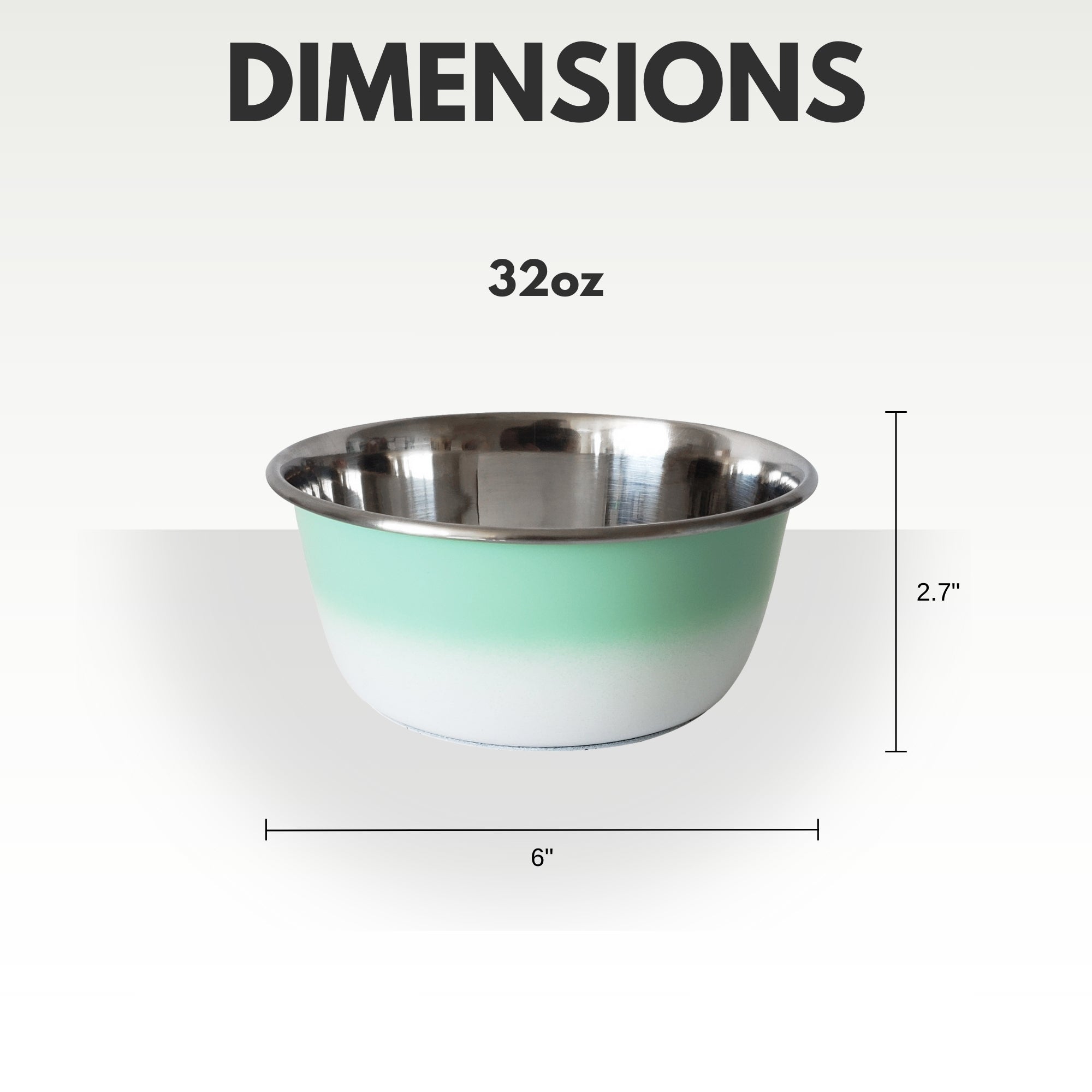 Mint Green Stainless Steel Dog Bowl for All Sizes