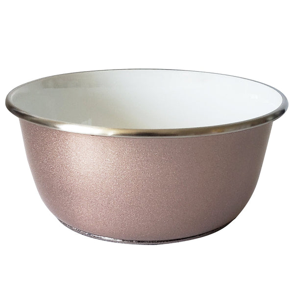 Rose Gold Stainless Steel Dog Bowl with Paw Print