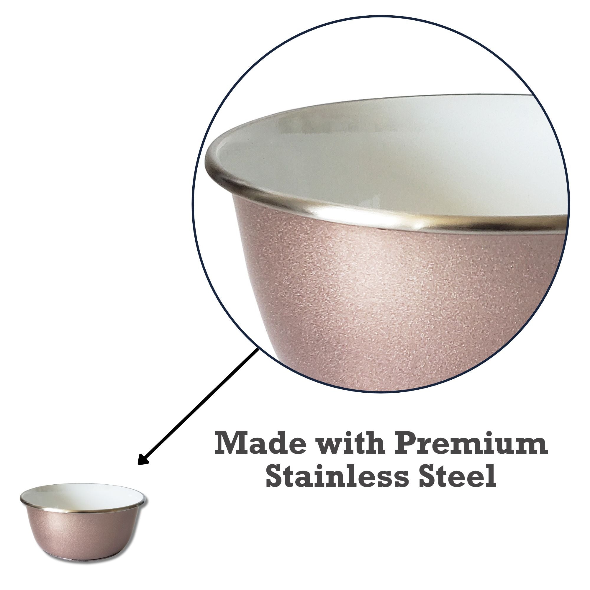 Rose Gold Stainless Steel Dog Bowl with Paw Print