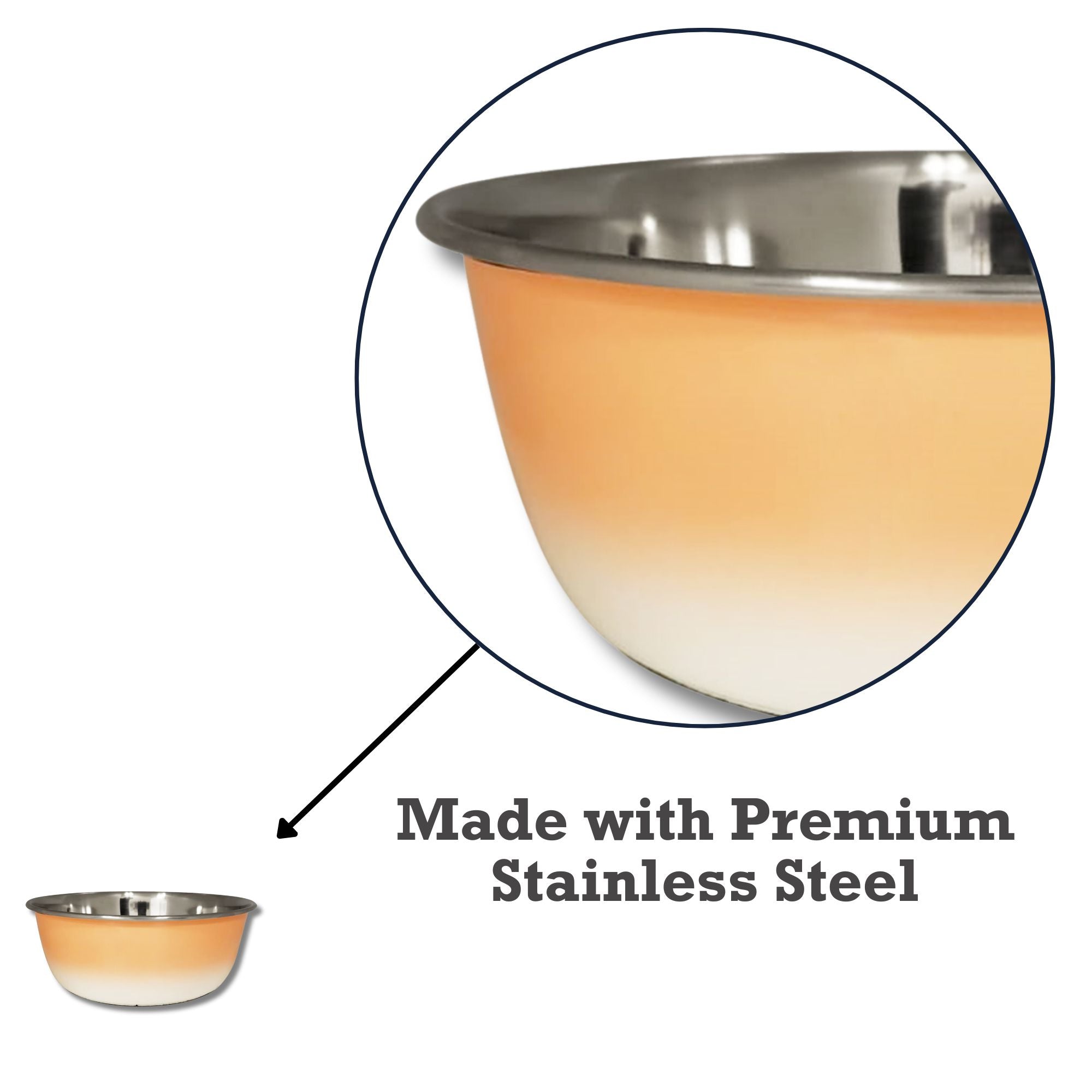 Peach Coral Stainless Steel Dog Bowl for All Sizes