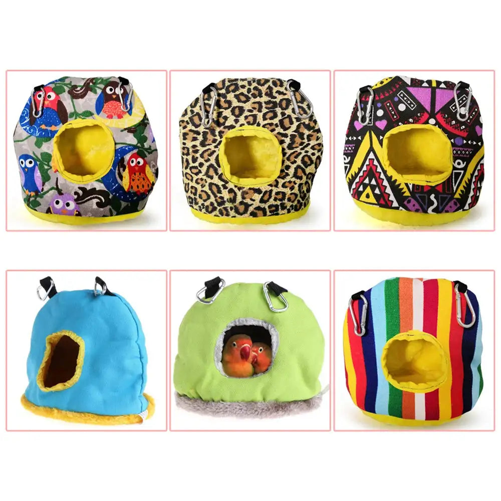 Pet Bird Supplies Round Warm Nest for Birds Parrot Birdhouse Cotton Hammock Bird Cages Parakeet Budgie Hut Tent Bed Hanging Cave