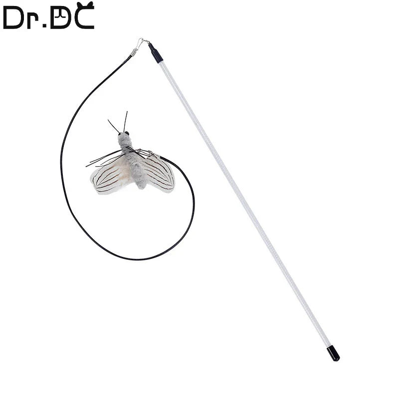 Interactive Teasing Cat Stick – Dragonfly Feather Toy