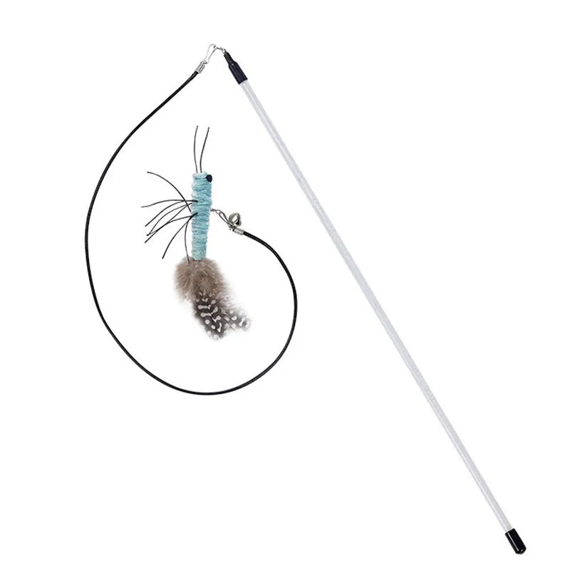 Interactive Teasing Cat Stick – Dragonfly Feather Toy