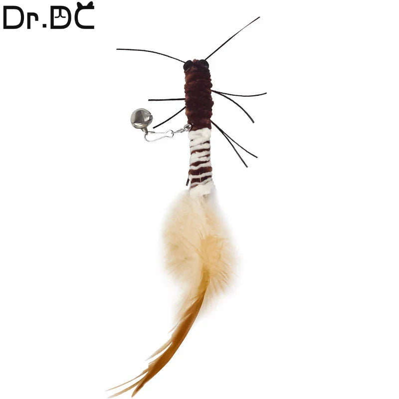 Interactive Teasing Cat Stick – Dragonfly Feather Toy