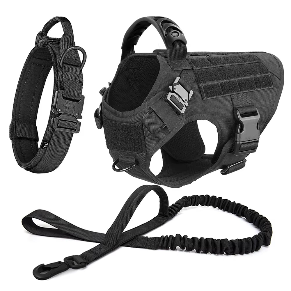 Large Dog Harness & Leash Set – Training Vest for German Shepherd & Malinois