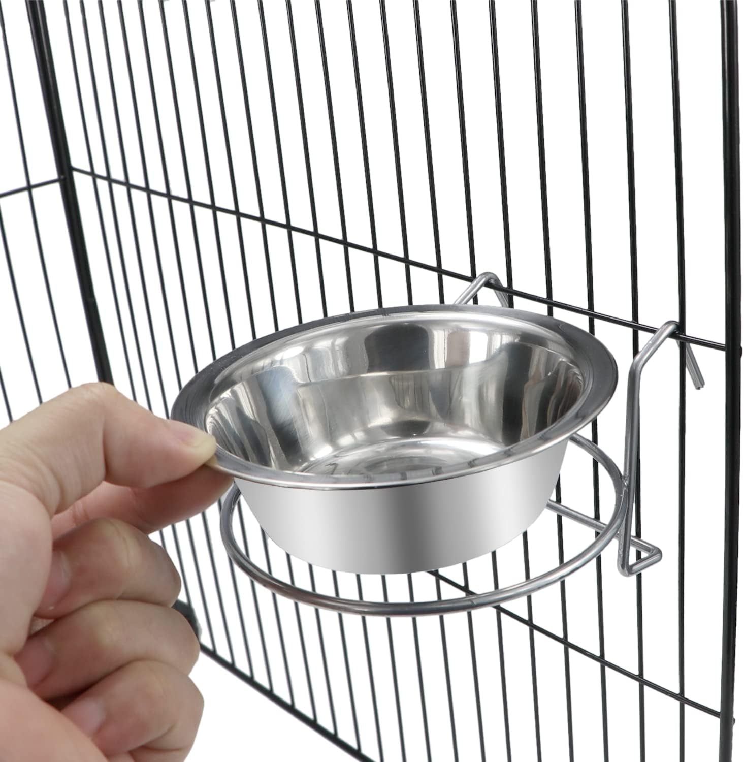 Stainless Steel Hanging Pet Bowl for Birds and Small Pets