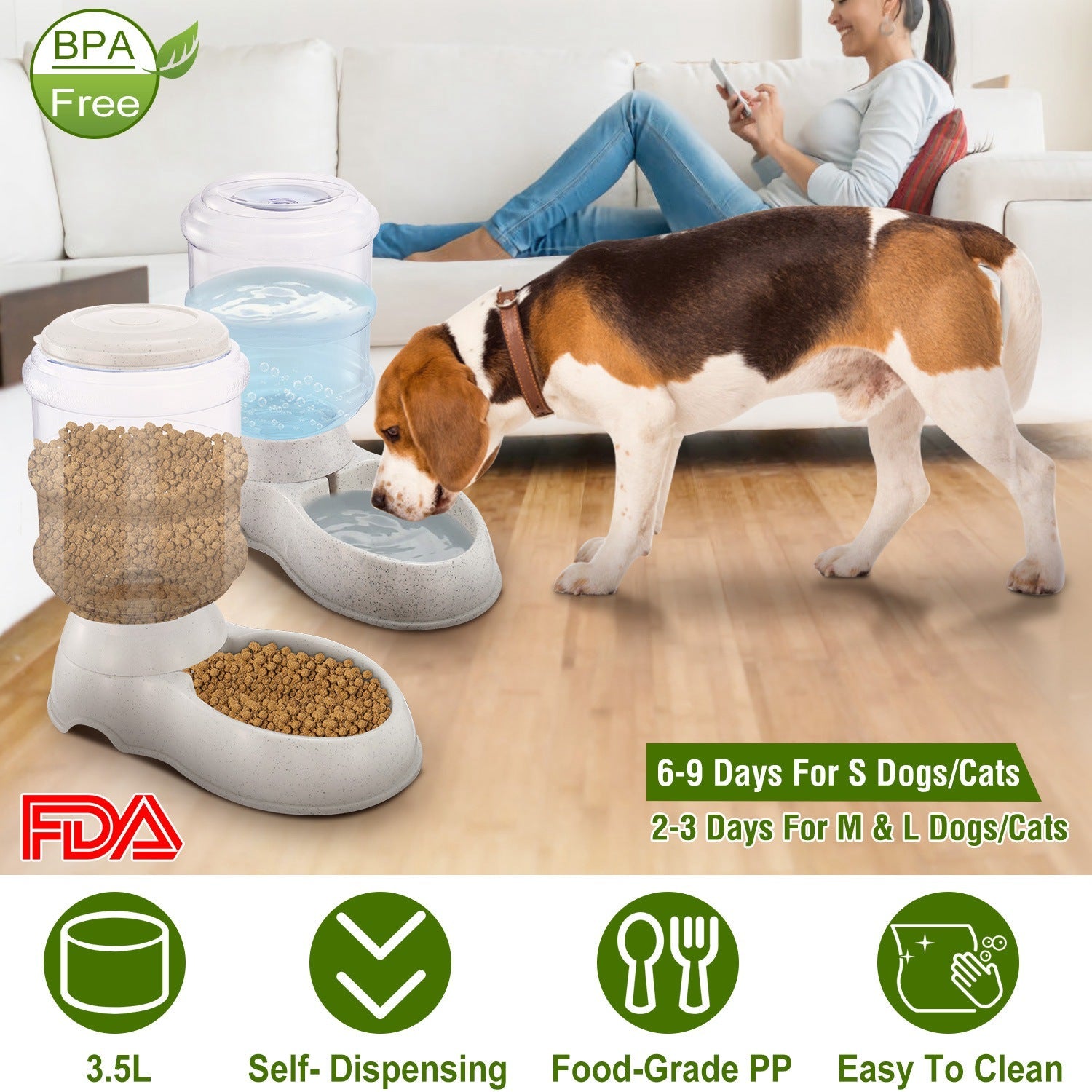 3.5L/1Gal Pet Water Dispenser