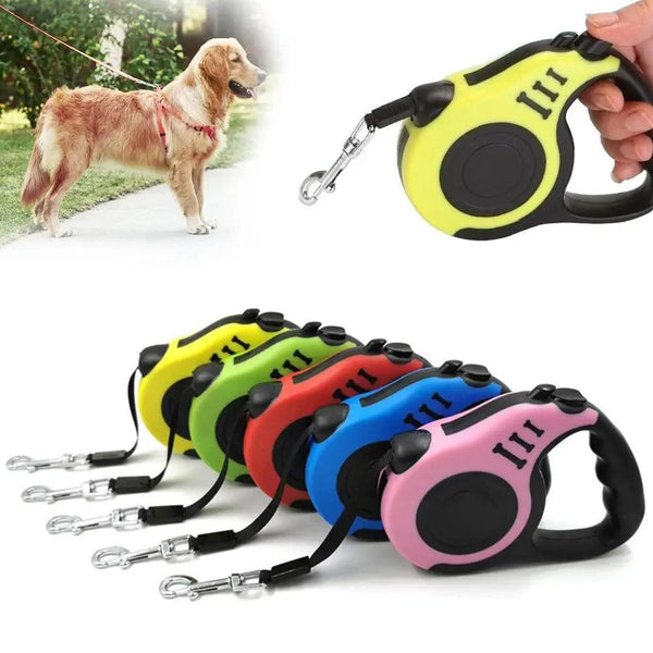 Automatic Retractable Nylon Dog & Cat Leash – Tangle-Free with Brake
