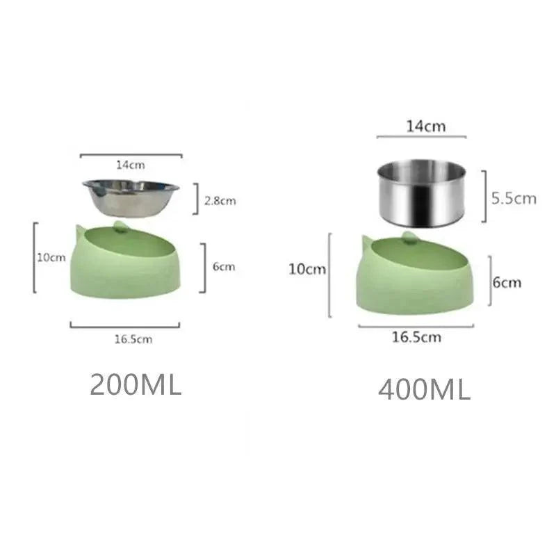 Durable Stainless Steel Cat Bowl with Tilted Design