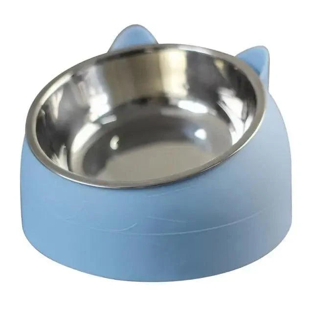 Durable Stainless Steel Cat Bowl with Tilted Design
