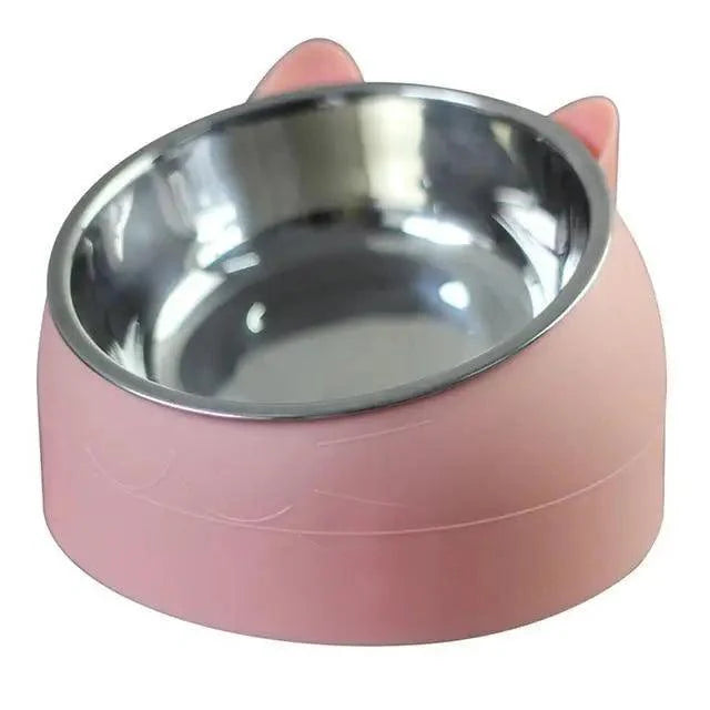 Durable Stainless Steel Cat Bowl with Tilted Design