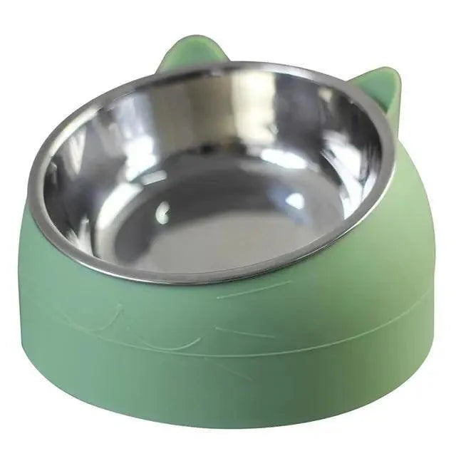 Durable Stainless Steel Cat Bowl with Tilted Design