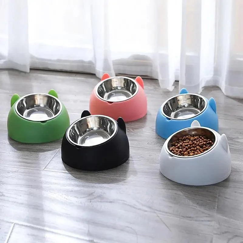 Durable Stainless Steel Cat Bowl with Tilted Design