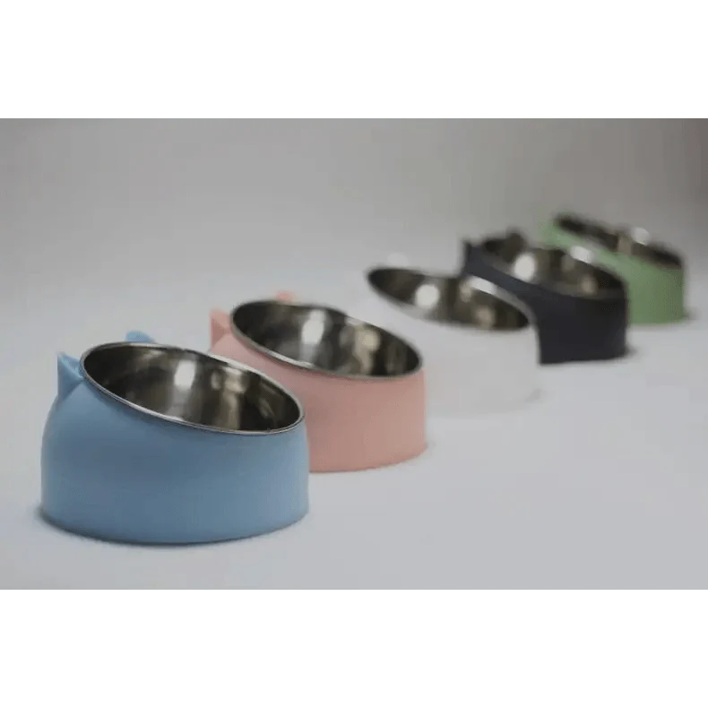 Durable Stainless Steel Cat Bowl with Tilted Design