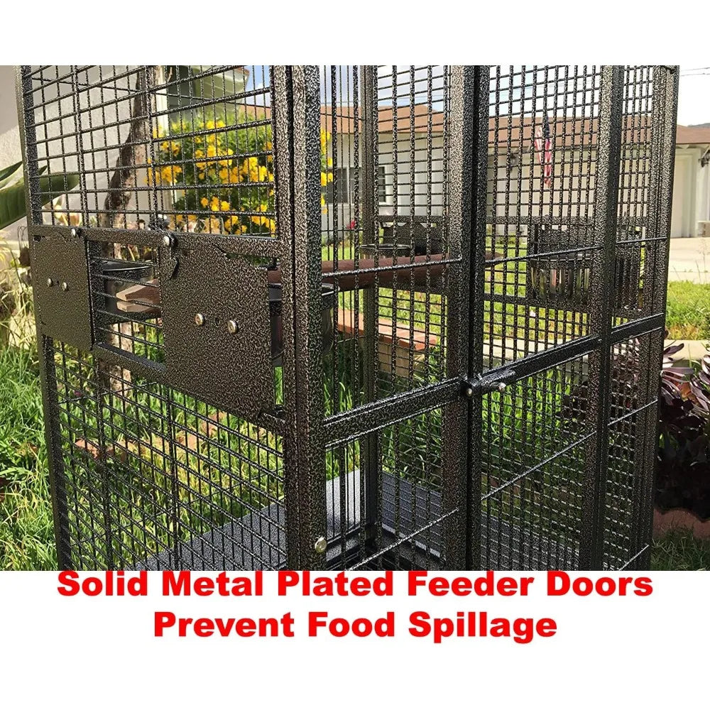 DecorBites™ Elegant Large Wrought Iron Bird Cage (24" W)