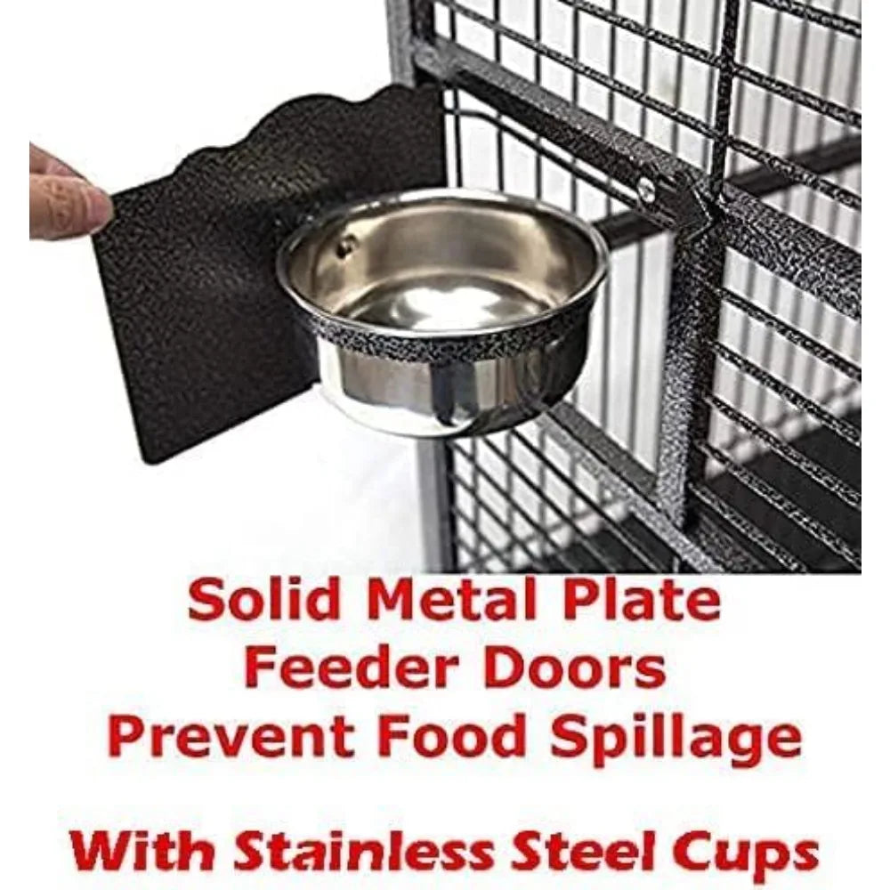 DecorBites™ Elegant Large Wrought Iron Bird Cage (24" W)