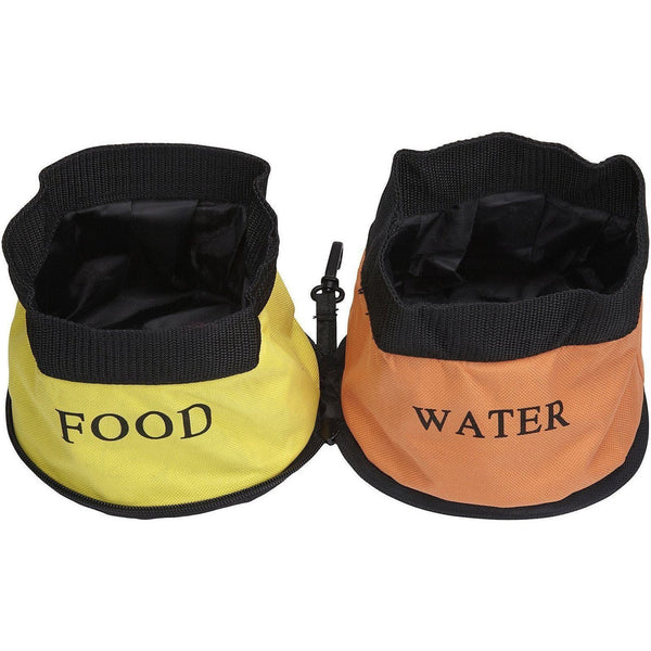 Dual Folding Collapsible Food and Water Bowl for Pets